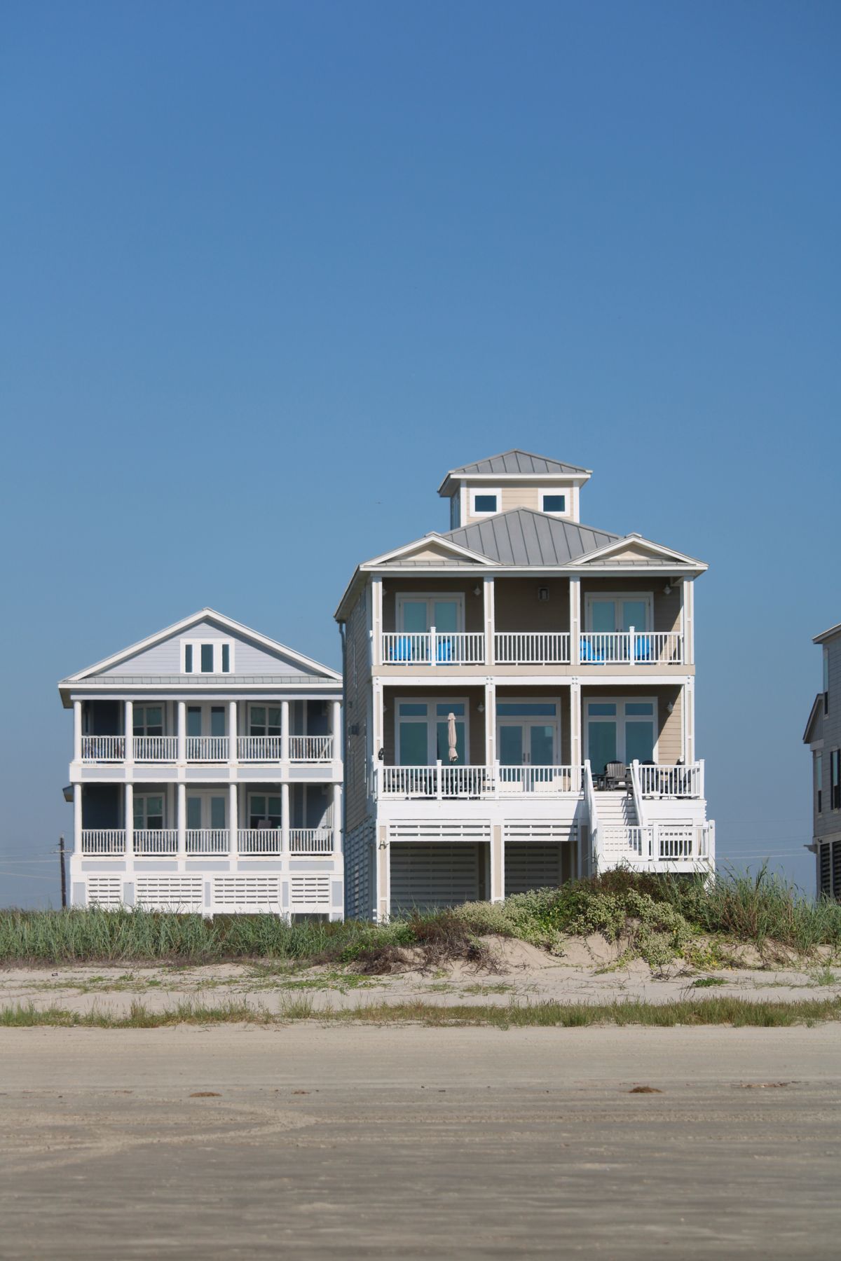 Beachfront houses raised on stilts